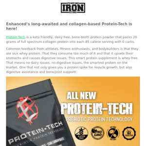 Enhanced Protein-Tech 💪 Full Spectrum Collagen ZERO CARB, ZERO FAT 👉