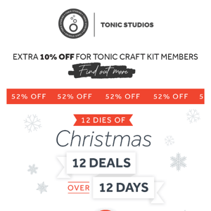 ♥ Tonic Studios USA, DAY 2! 52% OFF today's die deal! ♥