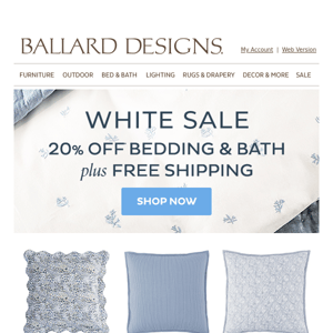 20% off bed & bath + free shipping 🤍