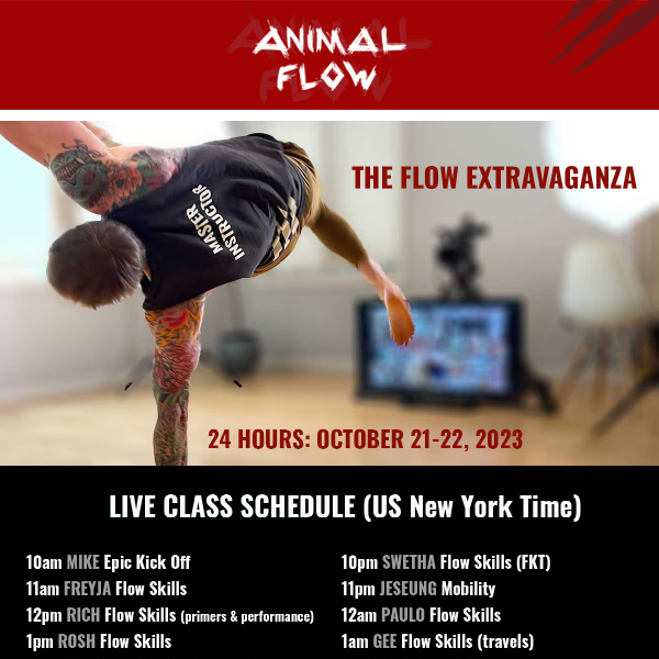 The Flow Extravaganza: 24 hours of Animal Flow