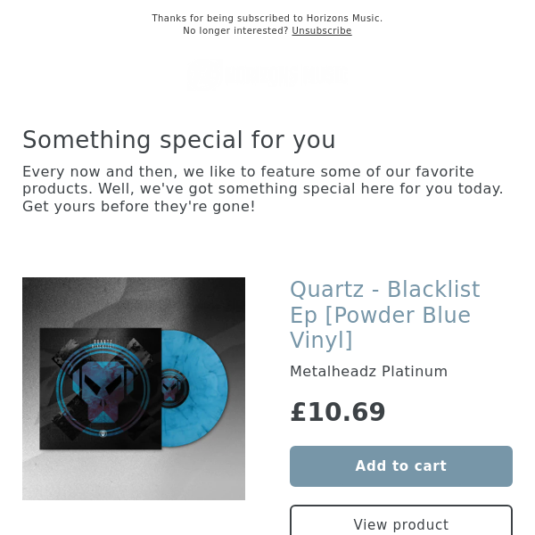 NEW! Quartz - Blacklist Ep [Powder Blue Vinyl] [metalheadz]