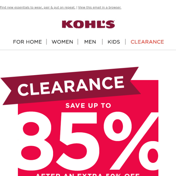 STARTS TODAY | Save up to 85% on clearance ... yep, you read that right!