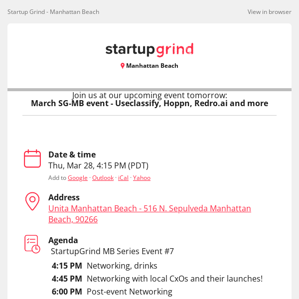 Event Tomorrow: March SG-MB event - Useclassify, Hoppn, Redro.ai and more