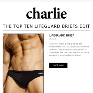 Charlie’s Top Ten Most Popular Lifeguard Briefs.