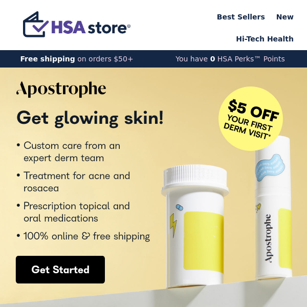 HSA eligible: Custom skincare from Apostrophe