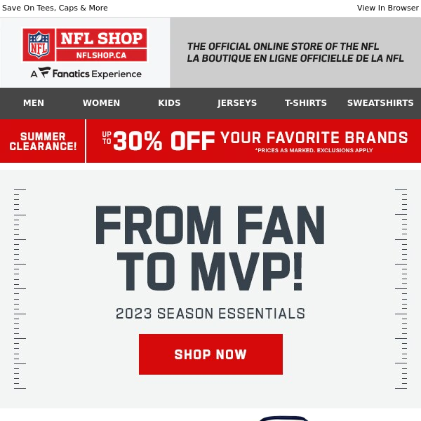 NFL Shop - Latest Emails, Sales & Deals