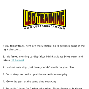 When I fall off track, I do these things...