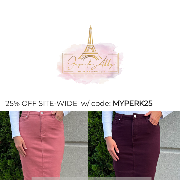 25% off site-wide this WEEKEND! l