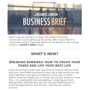 BUSINESS BRIEF: Breaking Barriers: How to crush your fears and live your best life