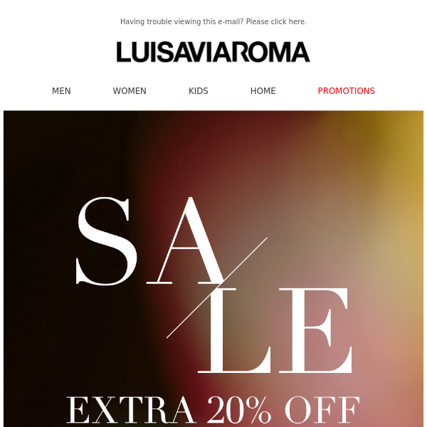 Don't Miss Out:  An Extra 20% Off Sale Items