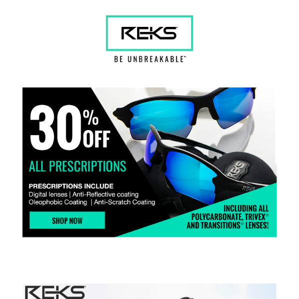 Save 30% on All Prescription Eyewear!