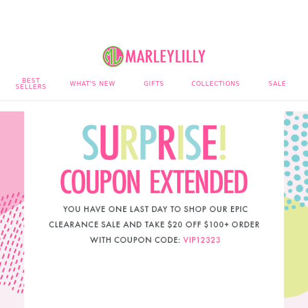 SURPRISE 🎉 Clearance Sale + Coupon EXTENDED!