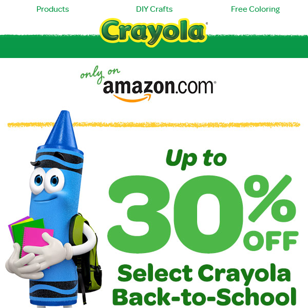 Up to 30% off Crayola on Amazon