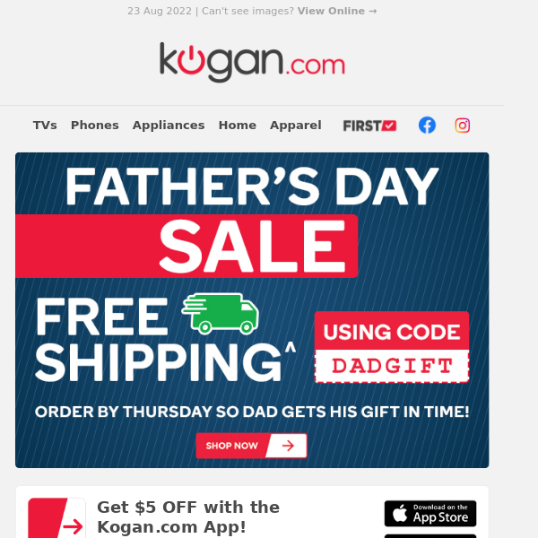 Free Shipping on TVs in Father's Day Sale!^ Hurry, Ends Midnight Thursday!