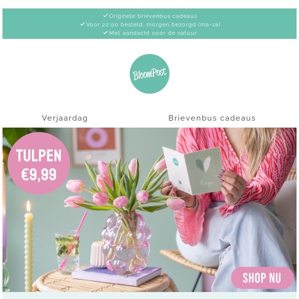 🌷 Cadeautip: brievenbus tulpen voor €9,99