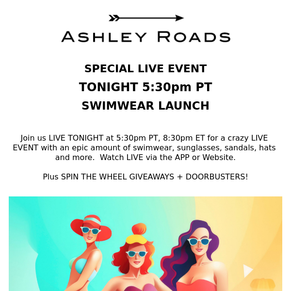 SPECIAL LIVE EVENT TONIGHT: SWIMWEAR LAUNCH 👙