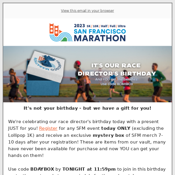FREE Mystery Box for you, The SF Marathon