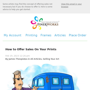 FinerWorks Newsletter - How to Conduct Print Sales (Advice) 🔍🔍