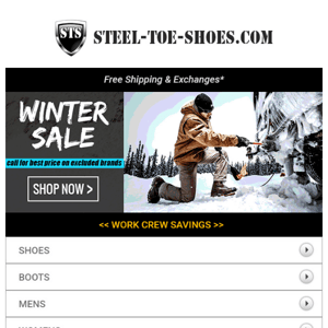Winter SAVINGS on Boots & Shoes!