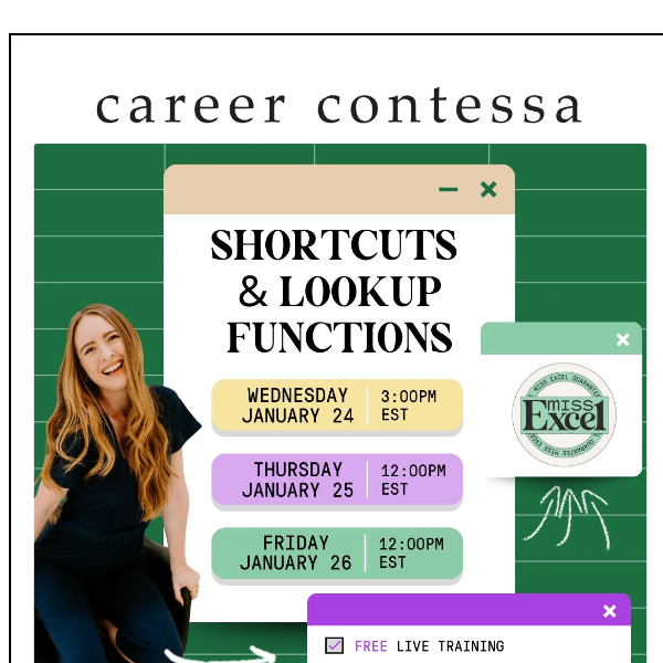 🖥 FREE WEBINAR: Learn Excel Shortcuts from Miss Excel