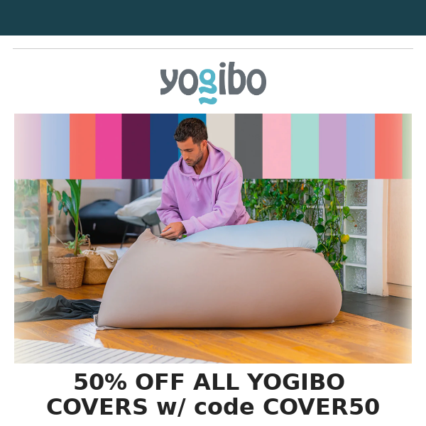 🚨 ENDS TONIGHT! 50% Off ALL Yogibo Covers
