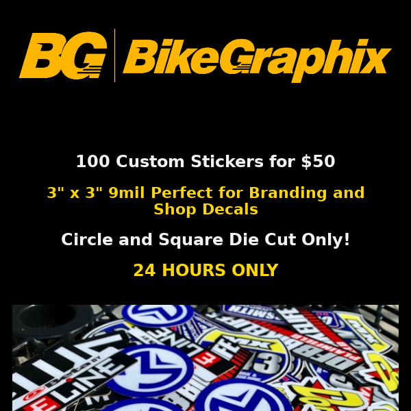 💥 100 Custom Stickers for $50 💥 24 Hours ONLY