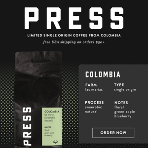 🍏Colombian Coffee With Notes of Apple & Blueberry