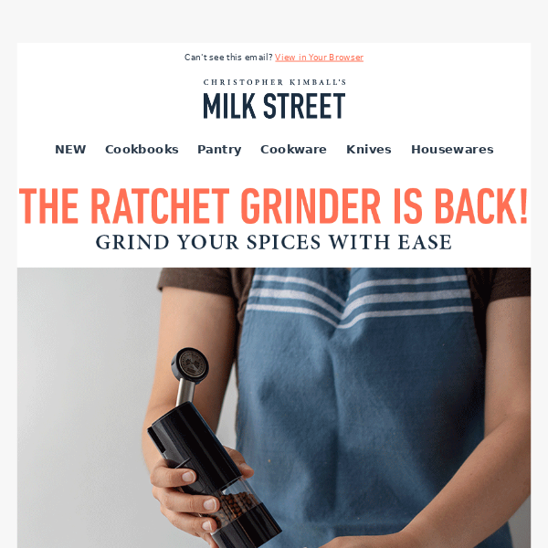 Our Bestselling Ratchet Spice Grinder is Finally Back