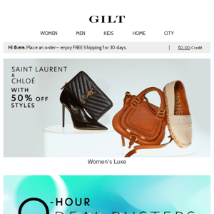 Saint Laurent & Chloé With 50% Off Styles | 9-Hour Deal Busters
