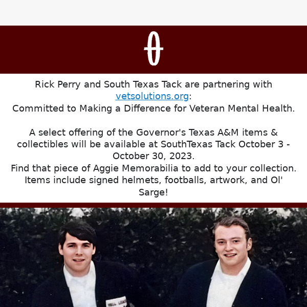 Support Vets with Aggie Memorabilia Sale at South Texas Tack 🗓