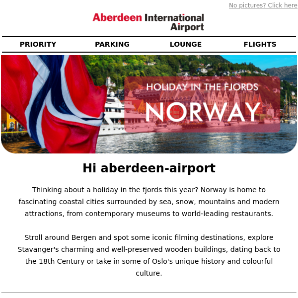 Holiday in the fjords Aberdeen Airport ⛰️