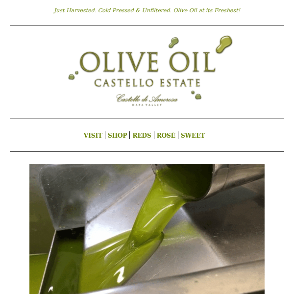 Limited Supply: Olio Nuovo: Fresh Pressed Olive Oil 🌿