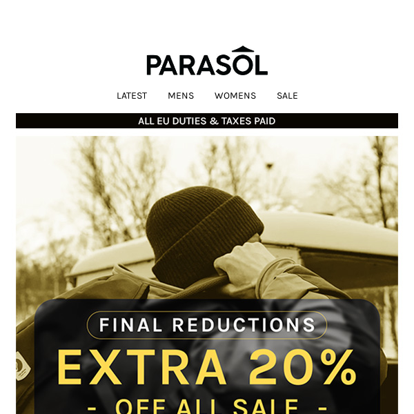 Final Reductions | Extra 20% Off Sale