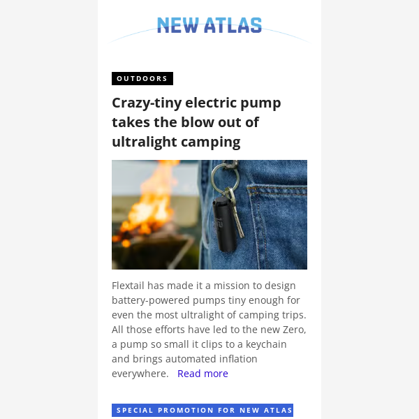 Crazy-tiny electric pump takes the blow out of ultralight camping