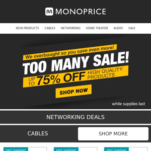 IT'S AN OVERSTOCK SALE | Networking Cables & More