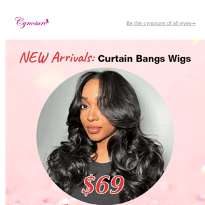 Hurry!!! Curtain Bangs Wig Only $59