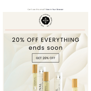 20% off everything - running out soon!