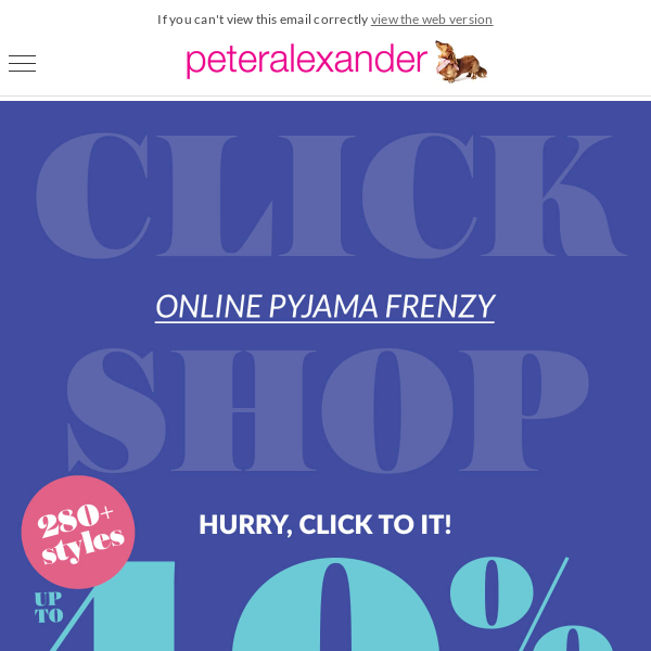 Click Quick! Online PJ Frenzy is here NOW