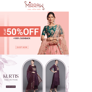 Hurry! Get flat 50% off on all products today