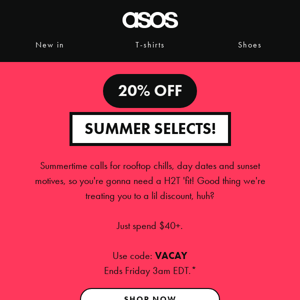 20% off 🤝 summer selects!