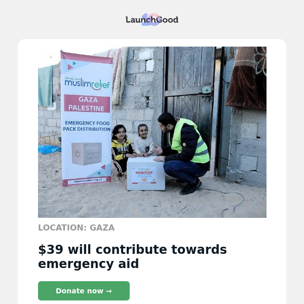 On the ground now: Send aid packages 🇵🇸