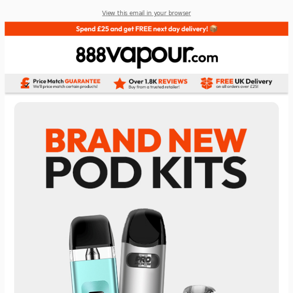 BRAND NEW Pod Kits just landed at 888 Vapour!