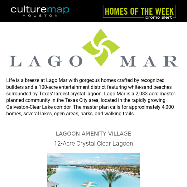 Homes of the Week: the lagoon life at Lago Mar