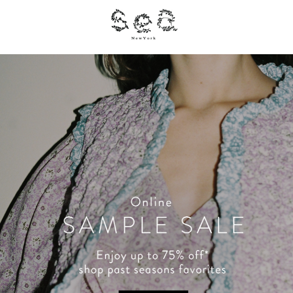 Online Sample Sale| Up to 75% off