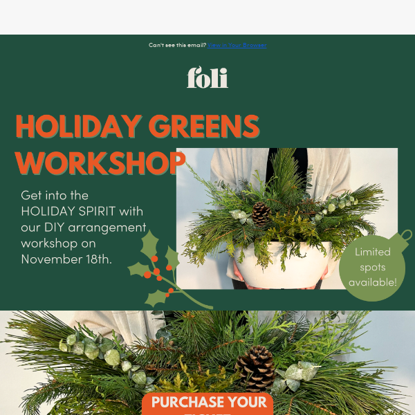 Holiday Workshops are Here!🎄