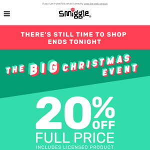 ⏰ Final day to shop The Big Christmas Event!
