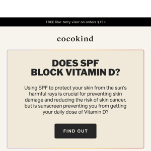 True or False: SPF blocks vitamin D