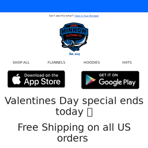 Happy Valentines Day ❤️ Last day for free shipping