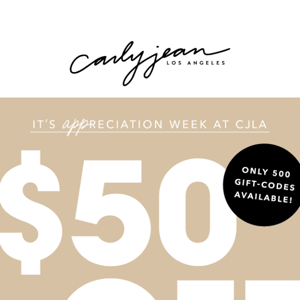 Because we appreciate you: $50 OFF! 🤫❤️