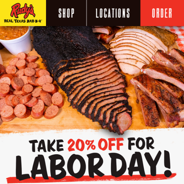 Rudy's PROMO 🚨 20% OFF Mail-Order Bar-B-Q!